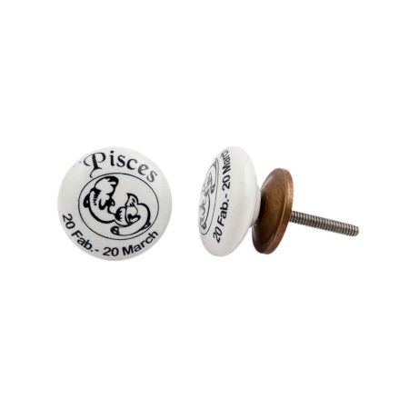 Pisces Flat Ceramic Knob